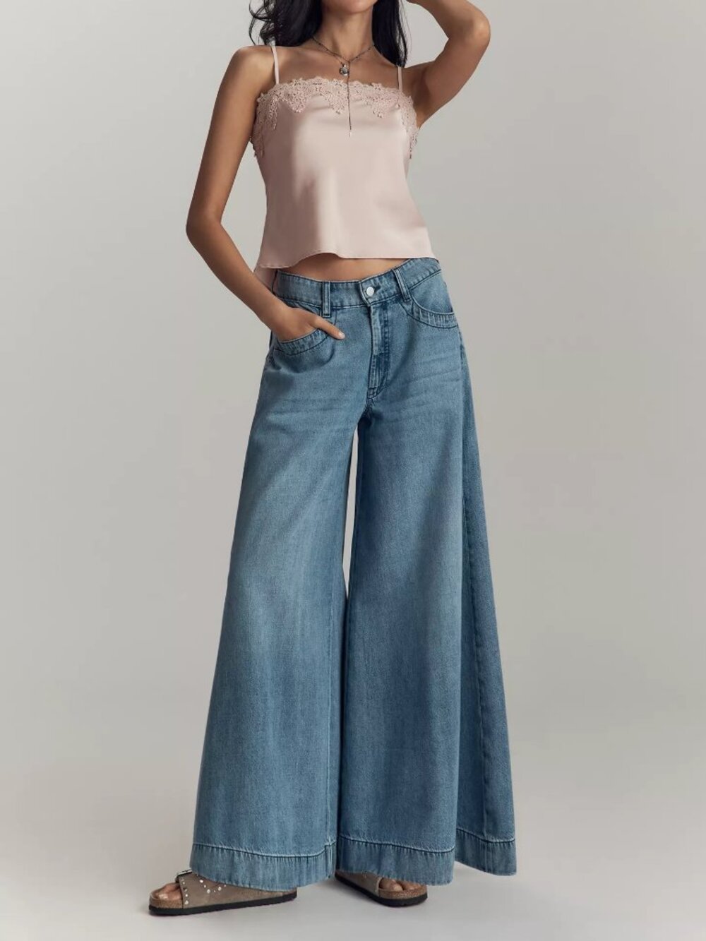 Anthropologie Pilcro Mid-Rise Super-Wide-Leg Jeans 29 $158 NWT